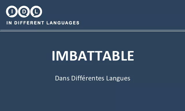 Imbattable dans différentes langues - Image