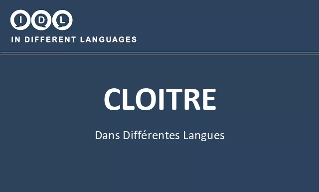 Cloitre dans différentes langues - Image