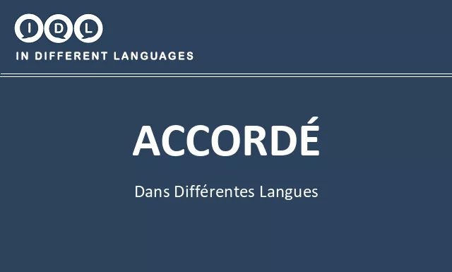 Accordé dans différentes langues - Image