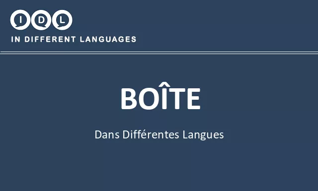 Boîte dans différentes langues - Image