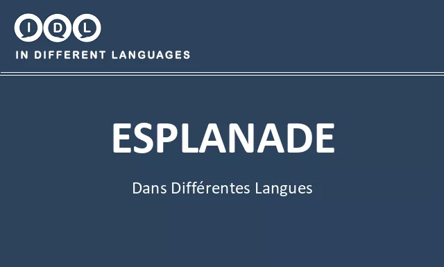 Esplanade dans différentes langues - Image