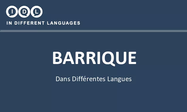 Barrique dans différentes langues - Image