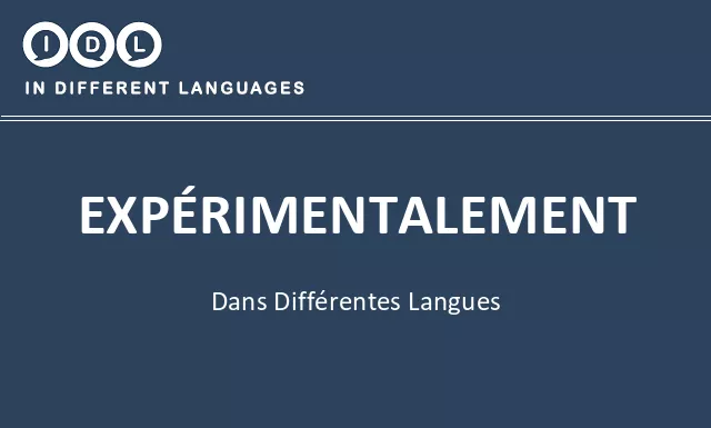 Expérimentalement dans différentes langues - Image