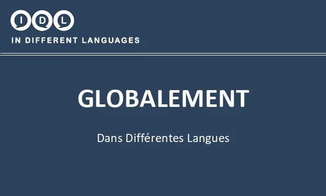 Globalement dans différentes langues - Image