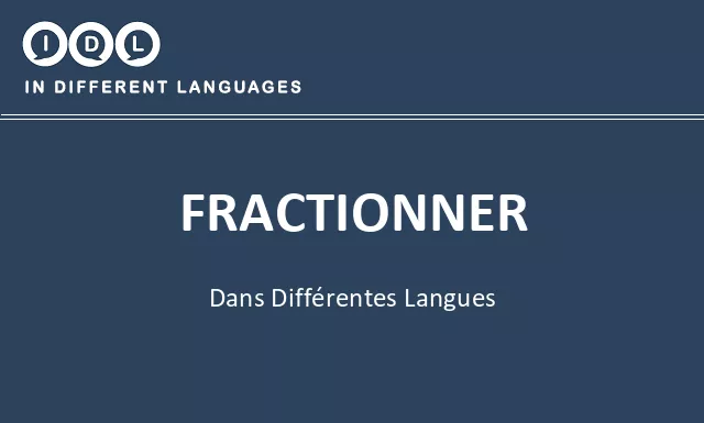 Fractionner dans différentes langues - Image