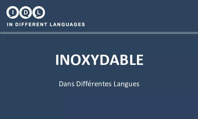 Inoxydable dans différentes langues - Image