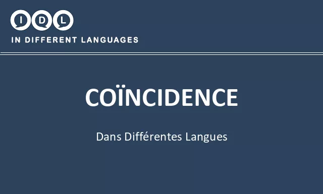 Coïncidence dans différentes langues - Image