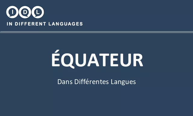 Équateur dans différentes langues - Image