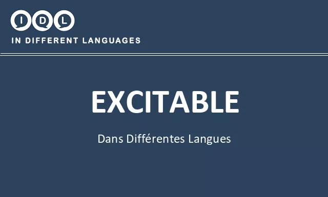 Excitable dans différentes langues - Image