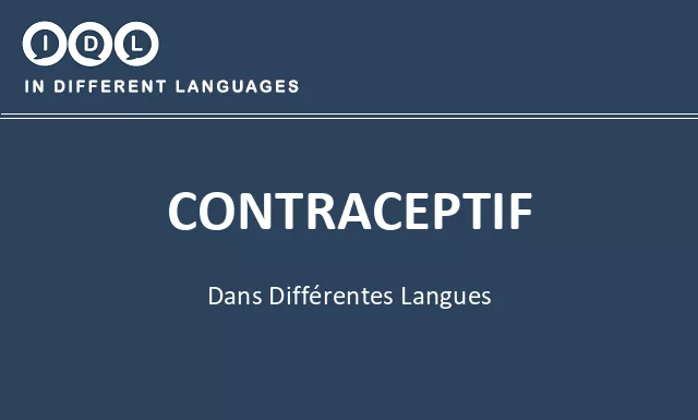 Contraceptif dans différentes langues - Image