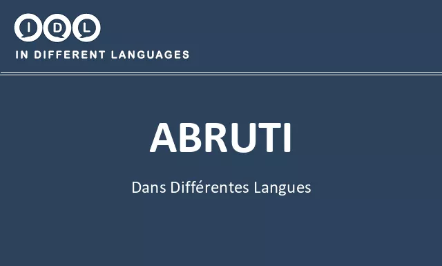 Abruti dans différentes langues - Image