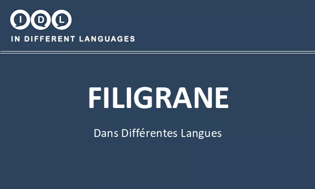 Filigrane dans différentes langues - Image