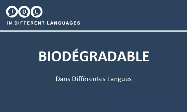 Biodégradable dans différentes langues - Image