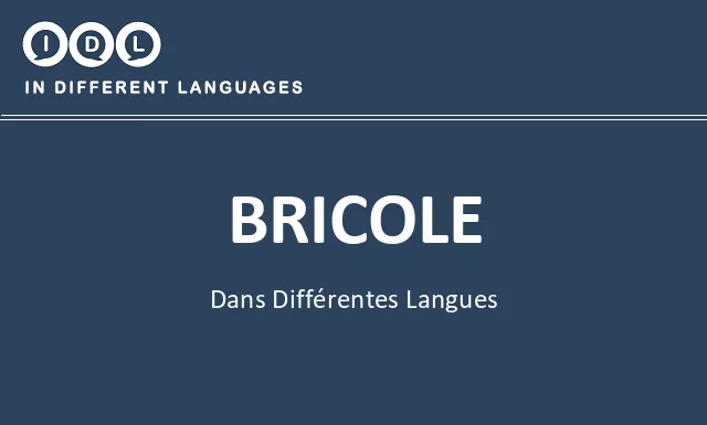 Bricole dans différentes langues - Image