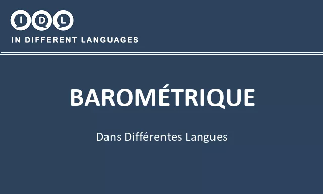 Barométrique dans différentes langues - Image