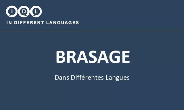 Brasage dans différentes langues - Image