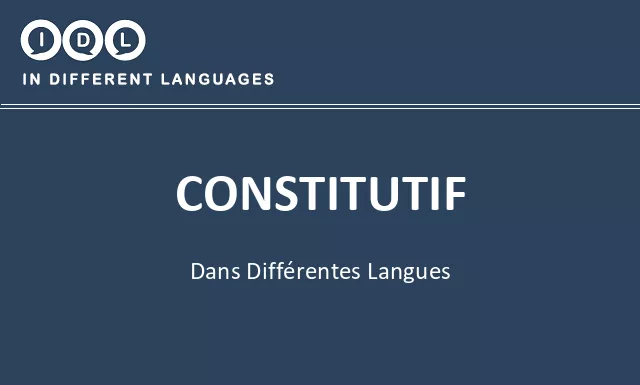 Constitutif dans différentes langues - Image