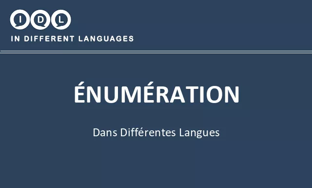 Énumération dans différentes langues - Image