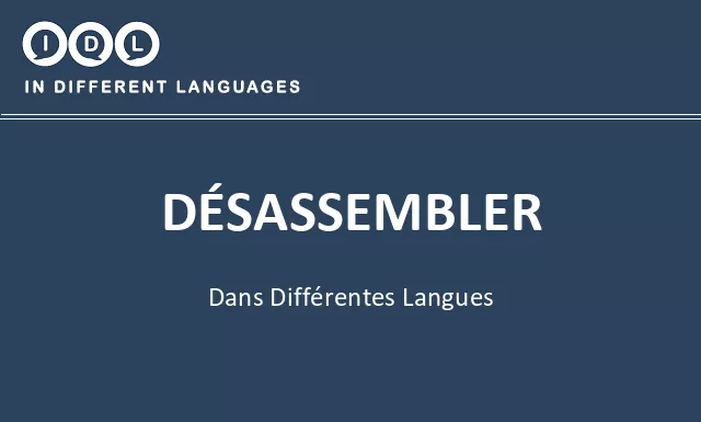 Désassembler dans différentes langues - Image