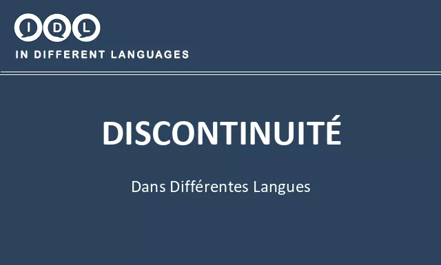Discontinuité dans différentes langues - Image