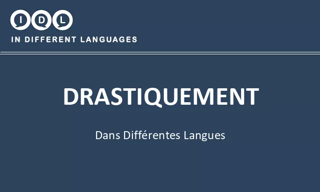 Drastiquement dans différentes langues - Image
