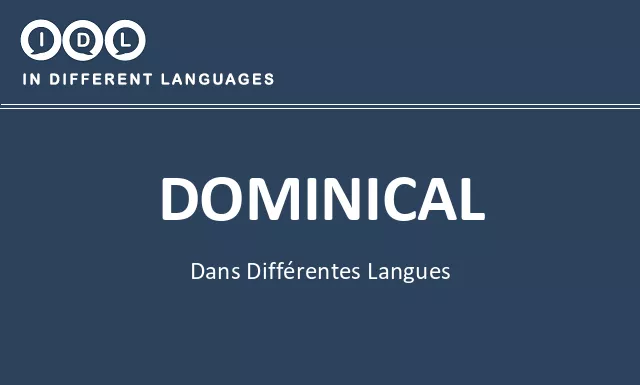 Dominical dans différentes langues - Image