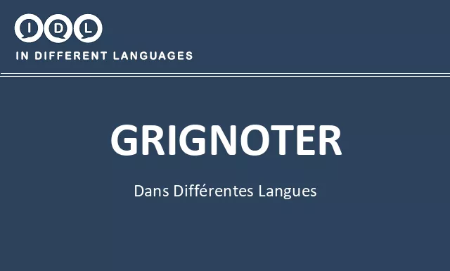 Grignoter dans différentes langues - Image