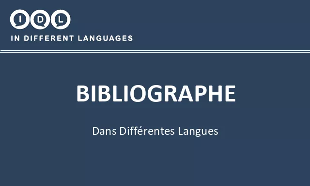 Bibliographe dans différentes langues - Image