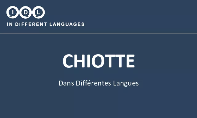 Chiotte dans différentes langues - Image