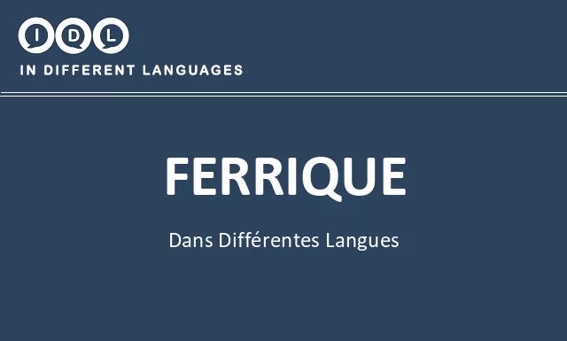 Ferrique dans différentes langues - Image