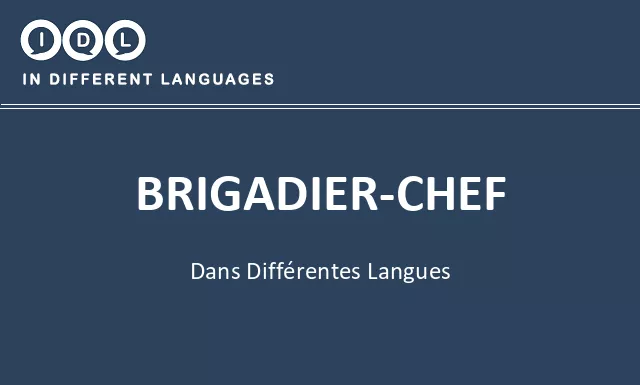 Brigadier-chef dans différentes langues - Image