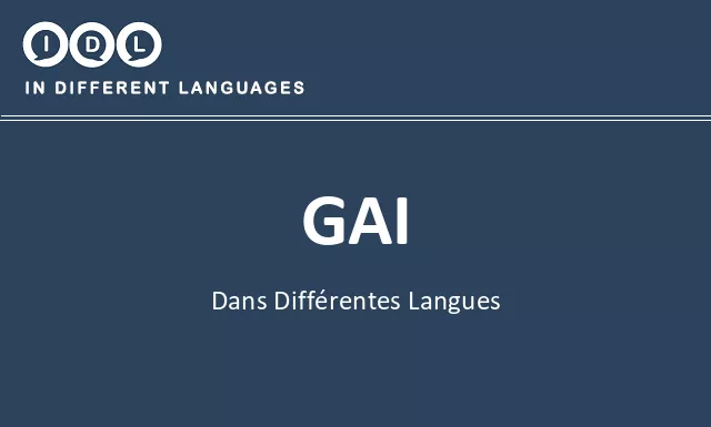 Gai dans différentes langues - Image