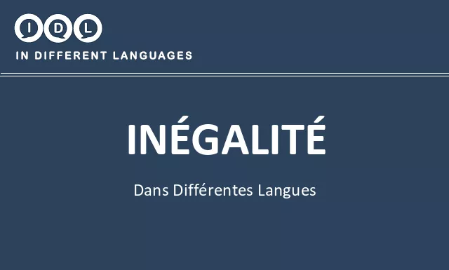 Inégalité dans différentes langues - Image