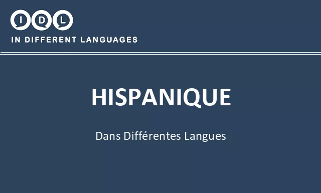 Hispanique dans différentes langues - Image