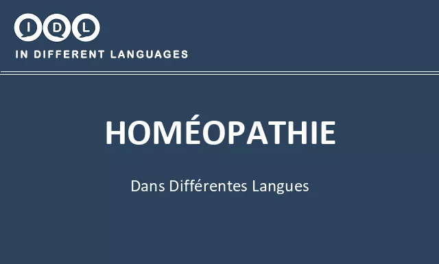 Homéopathie dans différentes langues - Image