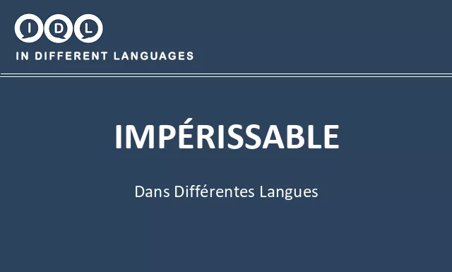 Impérissable dans différentes langues - Image
