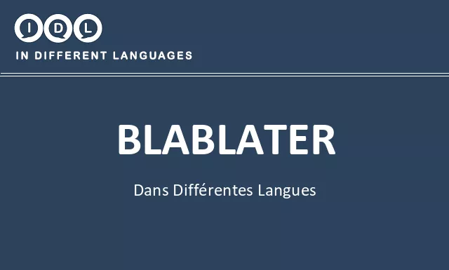 Blablater dans différentes langues - Image