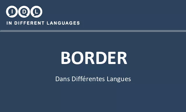 Border dans différentes langues - Image