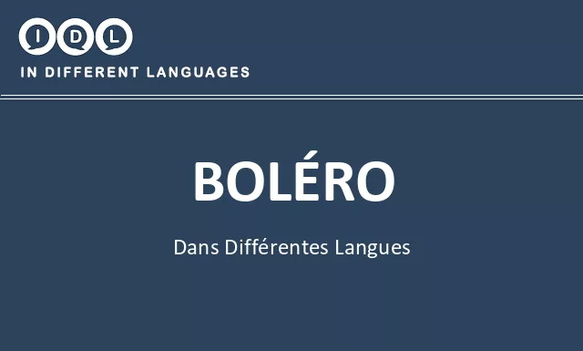 Boléro dans différentes langues - Image