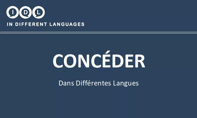 Concéder dans différentes langues - Image
