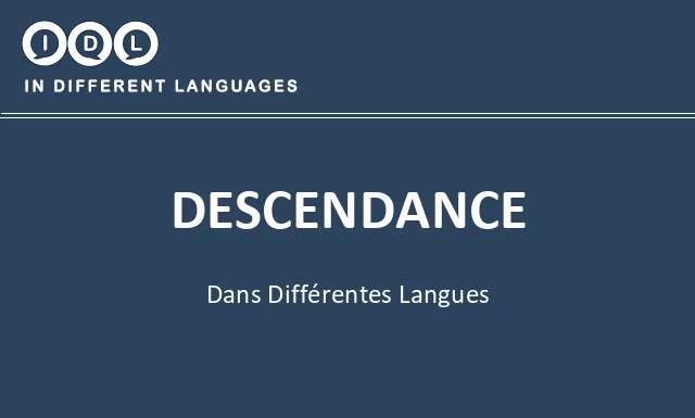 Descendance dans différentes langues - Image