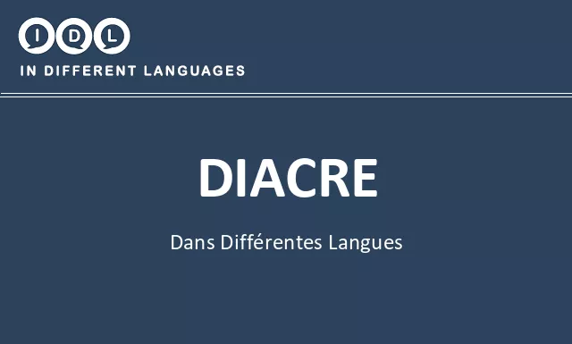 Diacre dans différentes langues - Image