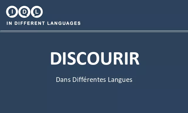 Discourir dans différentes langues - Image