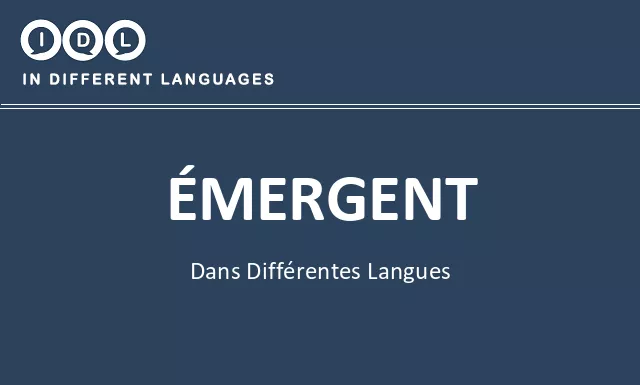 Émergent dans différentes langues - Image