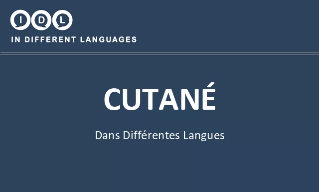 Cutané dans différentes langues - Image