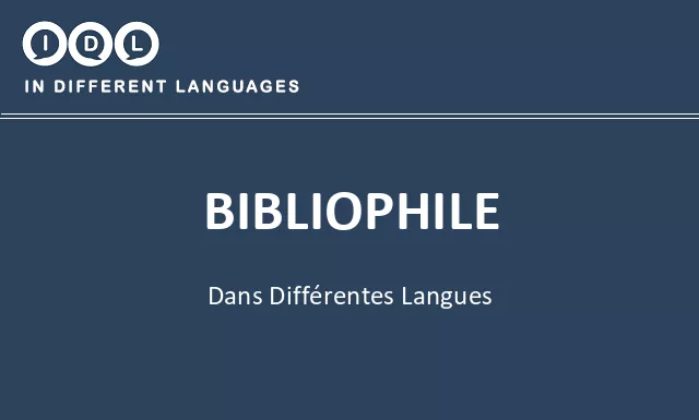 Bibliophile dans différentes langues - Image