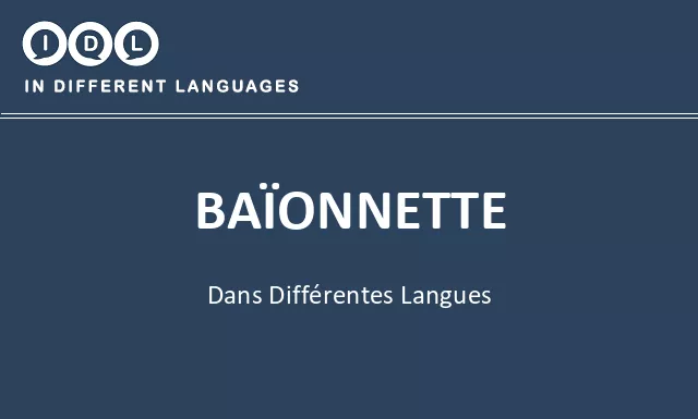 Baïonnette dans différentes langues - Image