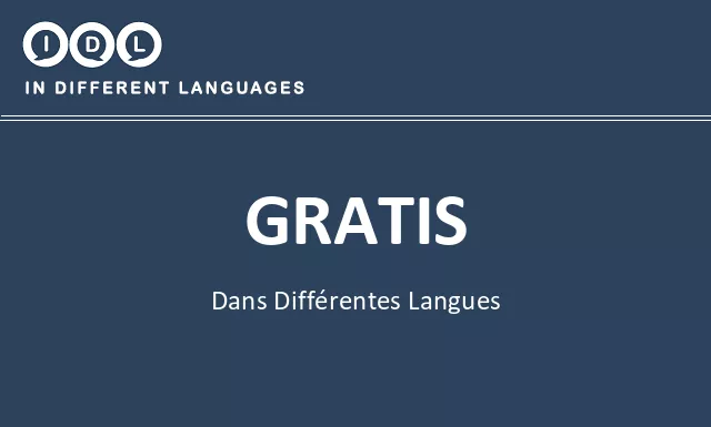 Gratis dans différentes langues - Image
