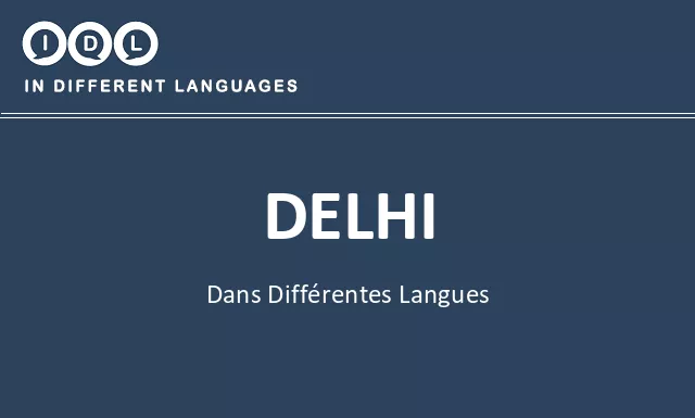 Delhi dans différentes langues - Image