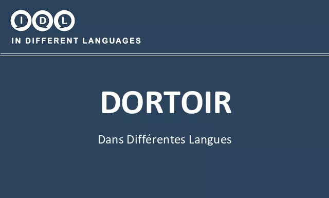 Dortoir dans différentes langues - Image